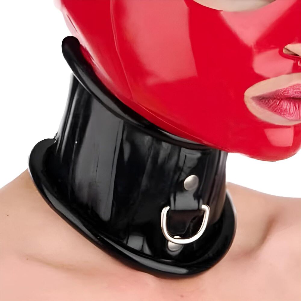 5104 Latex Rubber Choker Collars ,Neck Chokers Corset Roll Edge